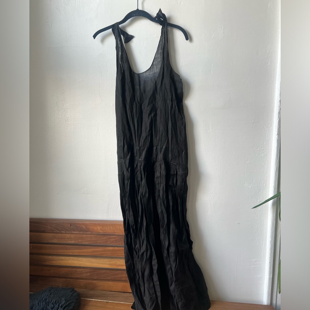 Stunning vintage sheer linen drop waist dress